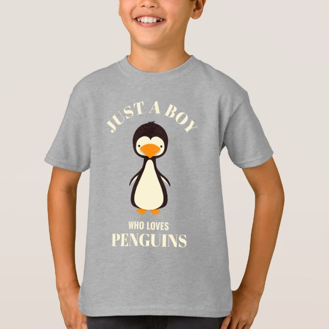 Nur ein Junge, der Pinguine Liebe T-Shirt (Vorderseite)