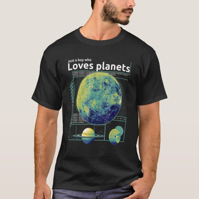 Nur ein Junge, der Planeten und Solaranlagen Liebe T-Shirt (Vorderseite)