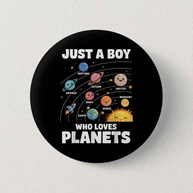Nur ein Junge, der Planets Solar System Science Li Button (Vorderseite)