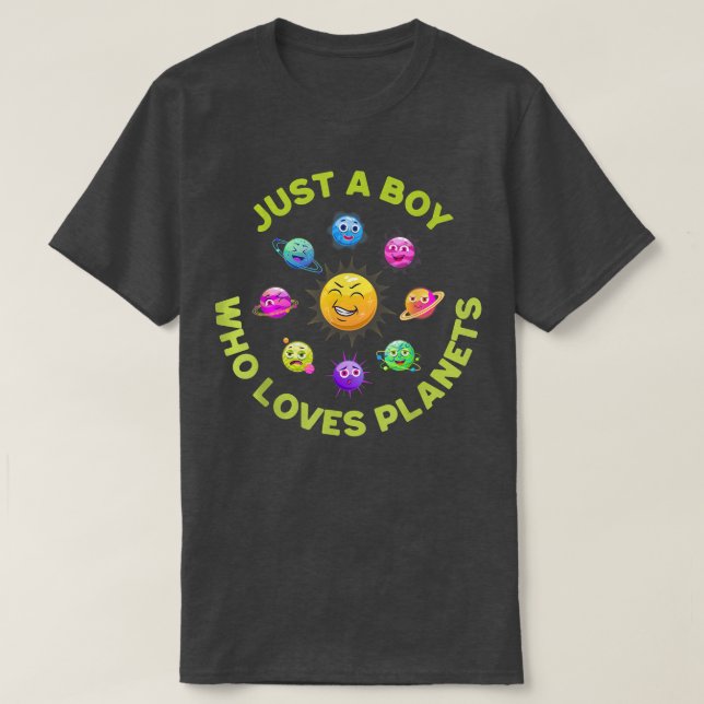 Nur ein Junge, der Planets Solar System Science Li T-Shirt (Design vorne)