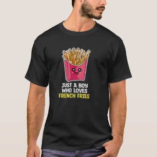 Nur ein Junge, der Pommes Frites liebt Jungen Kind T-Shirt