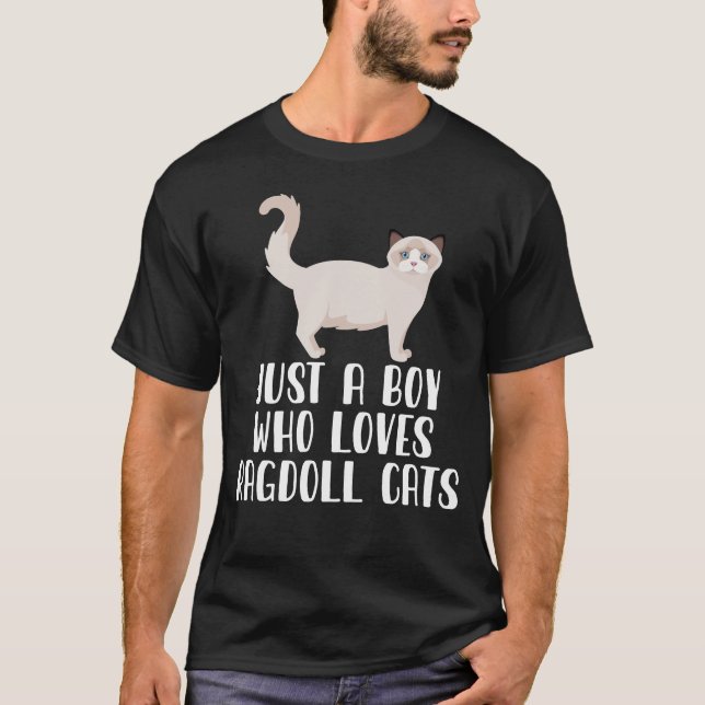 Nur ein Junge, der Ragdoll-Katzen Liebe T-Shirt (Vorderseite)