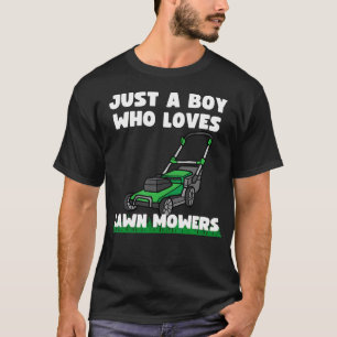 Nur ein Junge, der Rasenmäher liebt Lustiger Klein T-Shirt