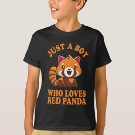 Nur ein Junge, der Red Panda Lieben T-Shirt
