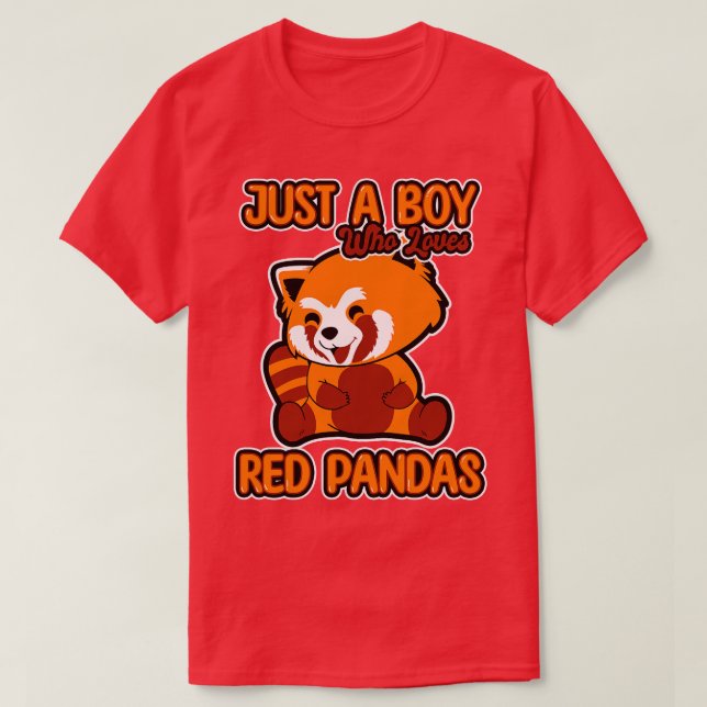 Nur ein Junge, der Red Pandas Lieben 1 T-Shirt (Design vorne)