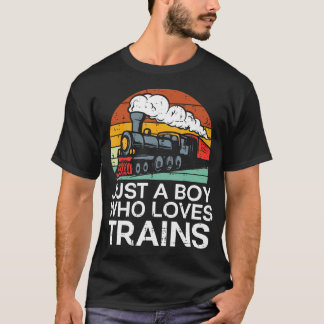 Nur ein Junge, der Retro-Lokomotiven Männer K lieb T-Shirt