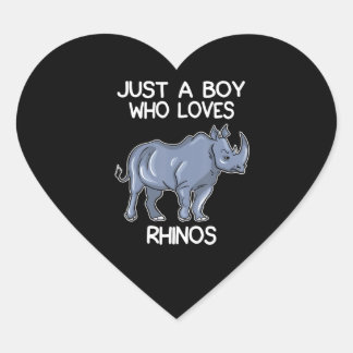Nur ein Junge, der Rhinos Lover Lieben gibt Rhinoc Herz-Aufkleber