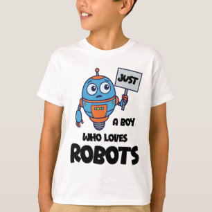 Nur ein Junge, der Roboter-Kinder liebt T-Shirt