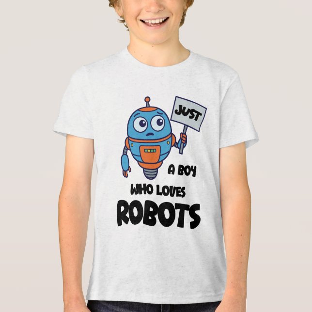 Nur ein Junge, der Roboter-Kinder liebt Tri-Blend Shirt (Vorderseite)