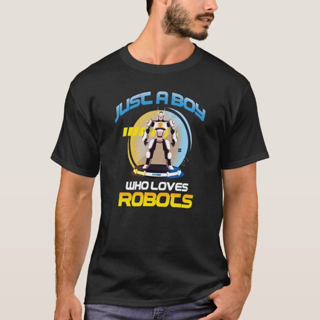 Nur ein Junge, der Roboter Liebe Design T-Shirt (Vorderseite)
