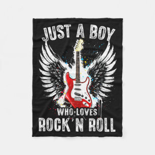Nur ein Junge, der Rock And Roll Rock Band Gitarre Fleecedecke