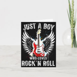 Nur ein Junge, der Rock And Roll Rock Band Gitarre Karte