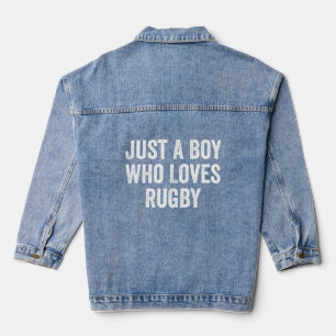 Nur ein Junge, der Rugby Player Lieben Jeansjacke
