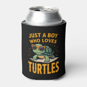 Nur ein Junge, der Schildkröten liebt Kinder Junge Dosenkühler