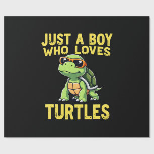 Nur ein Junge, der Schildkröten liebt Kinder Junge Geschenkpapier