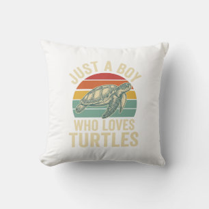 Nur ein Junge, der Schildkröten liebt Vintage-Shir Kissen