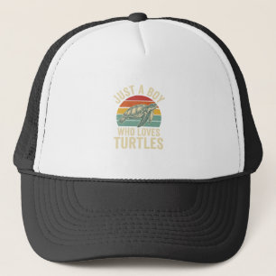 Nur ein Junge, der Schildkröten liebt Vintage-Shir Truckerkappe