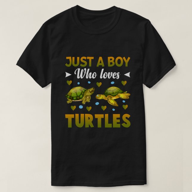 Nur ein Junge, der Schildkröten-Schildkröte-Lover  T-Shirt (Design vorne)