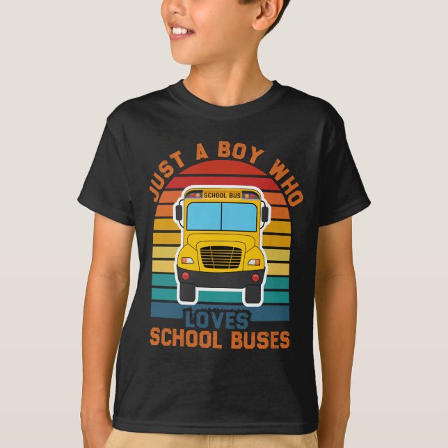 nur ein Junge, der Schulbusse, Schulbus-Liebe Lieb T-Shirt (Vorderseite)