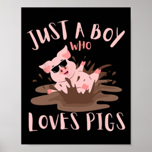 Nur ein Junge, der Schweine Liebe, schlachtet im M Poster