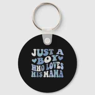 Nur ein Junge, der seine Mama Mama Mama glückliche Schlüsselanhänger