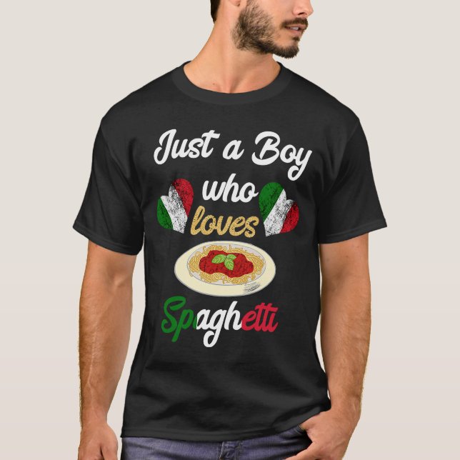 Nur ein Junge, der Spaghetti Pasta Nudelkoch Liebe T-Shirt (Vorderseite)