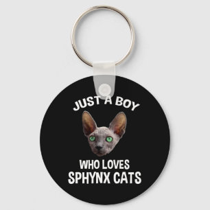 Nur ein Junge, der Sphynx-Katzen  Schlüsselanhänger
