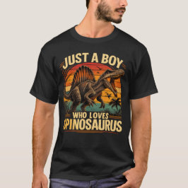 Nur ein Junge der Spinosaurus Dinosaurier Retro li T-Shirt