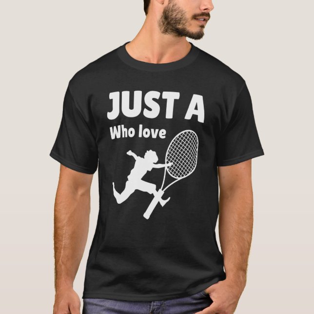 Nur ein Junge, der Tennis Liebe Größter Fan Tennis T-Shirt (Vorderseite)