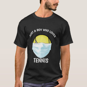 Nur ein Junge, der Tennis Lieben Funny Face Maske  T-Shirt