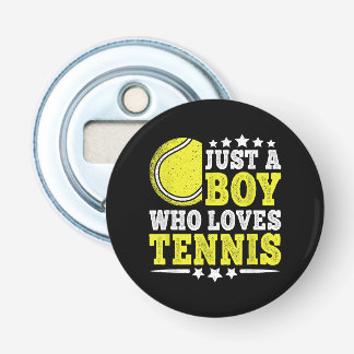 Nur ein Junge, der Tennis liebt, lustiger Tennisli Flaschenöffner