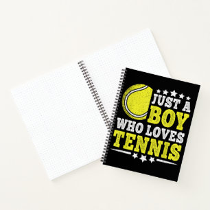Nur ein Junge, der Tennis liebt, lustiger Tennisli Notizbuch