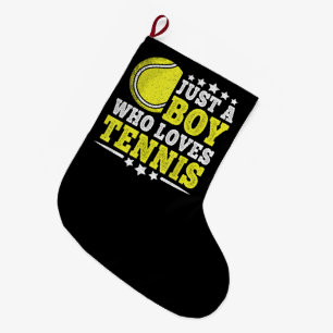 Nur ein Junge, der Tennis liebt Lustiger Tennislie Großer Weihnachtsstrumpf