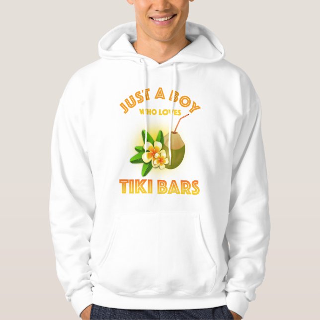 Nur ein Junge, der Tiki Bars Lieben Hoodie (Vorderseite)