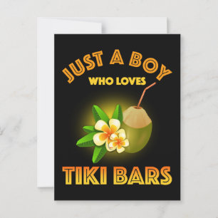 Nur ein Junge, der Tiki Bars Lieben Postkarte