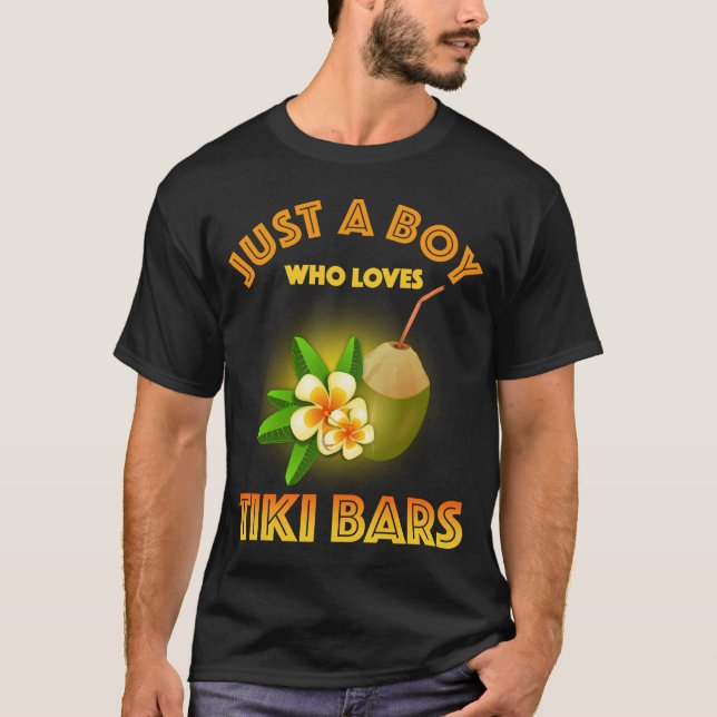 Nur ein Junge, der Tiki Bars Lieben T-Shirt (Vorderseite)