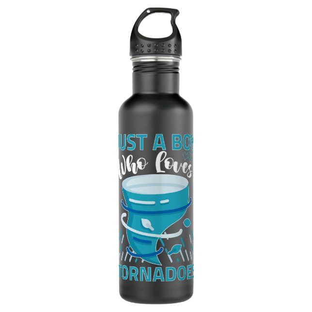 Nur ein Junge, der Tornados für Meteorologen Liebe Edelstahlflasche (Vorderseite)
