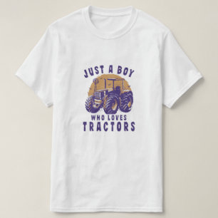 Nur ein Junge, der Traktoren und landwirtschaftlic T-Shirt