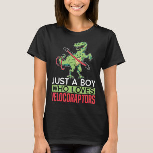 Nur ein Junge, der Velociraptors Liebe Paläontolog T-Shirt