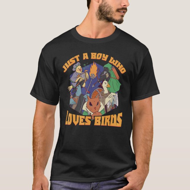 Nur ein Junge, der Vögel Liebe T-Shirt (Vorderseite)