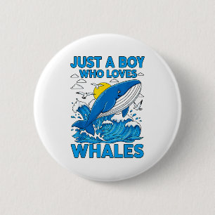 Nur ein Junge, der Wale Ozean Meer Tier Marin lieb Button