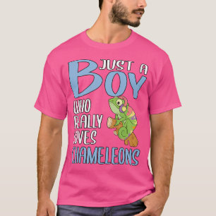 Nur ein Junge, der wirklich Chameleons Lieben T-Shirt
