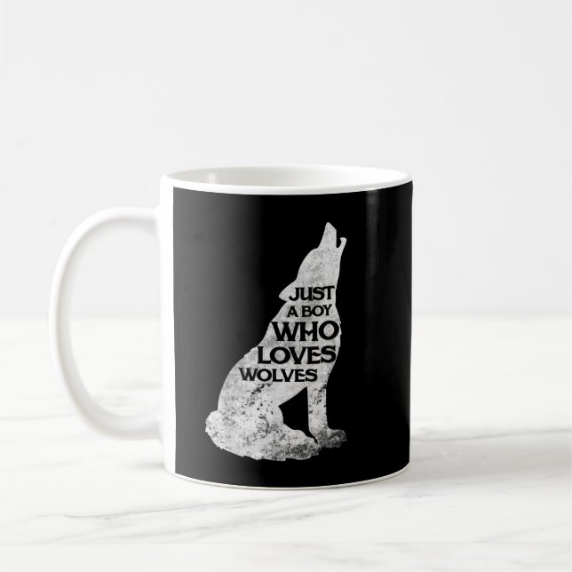 Nur ein Junge, der Wolves Wolf Pack Girl Liebe Kaffeetasse (Links)