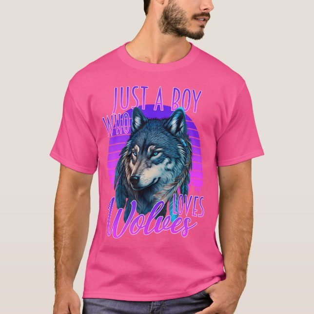 Nur ein Junge, der Wolves Wolf Wolf Blue Galaxy Su T-Shirt (Vorderseite)