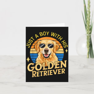 Nur Ein Junge Und Seine Golden Retriever Mädchen D Karte