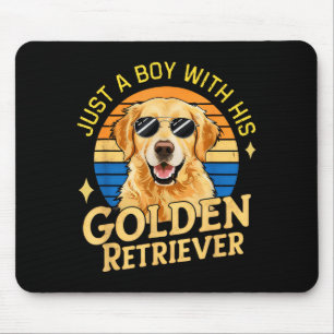 Nur Ein Junge Und Seine Golden Retriever Mädchen D Mousepad