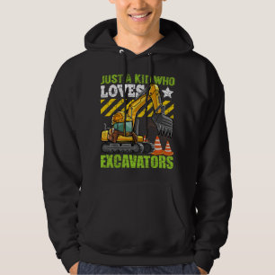 Nur ein Kind, das Bagger Liebt Baustellenfahrzeuge Hoodie