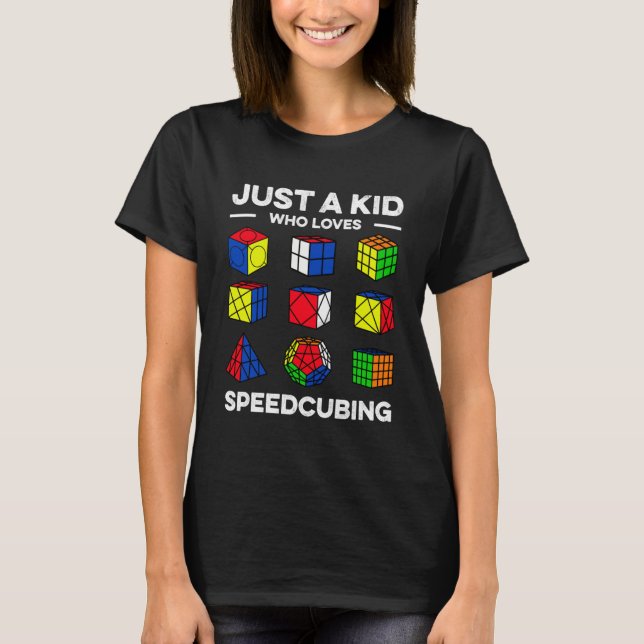 Nur ein Kind, das Lieben Speedcubing Speedlösungs- T-Shirt (Vorderseite)