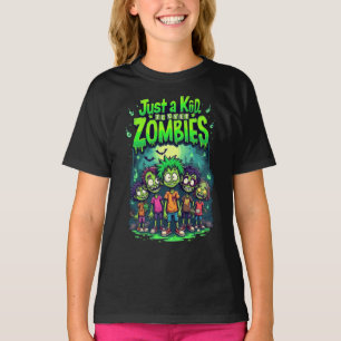 Nur ein Kind, das Zombies Cartoon Halloween Lieben T-Shirt