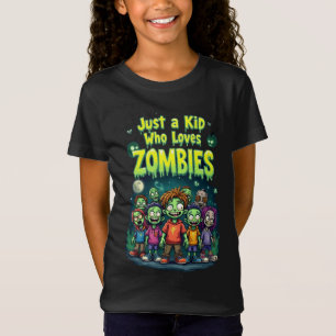 Nur ein Kind, das Zombies Cartoon Halloween Lieben T-Shirt